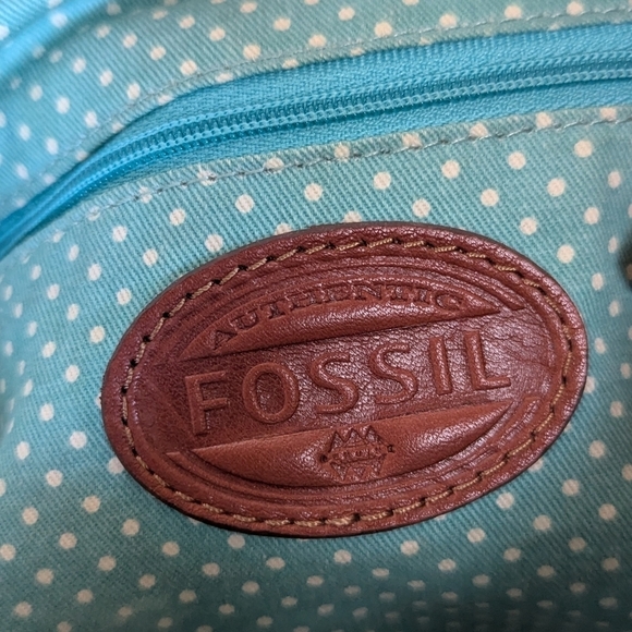 Fossil Tate Hobo Shoulder Bag Natural Floral Canvas Leather Y2K - Picture 11 of 15